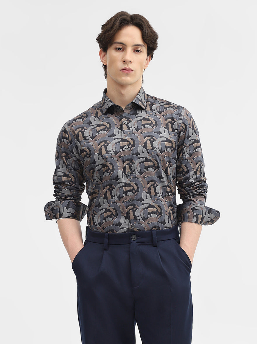 Multicolor Printed Slim Fit Party Wear Shirt | Wyre