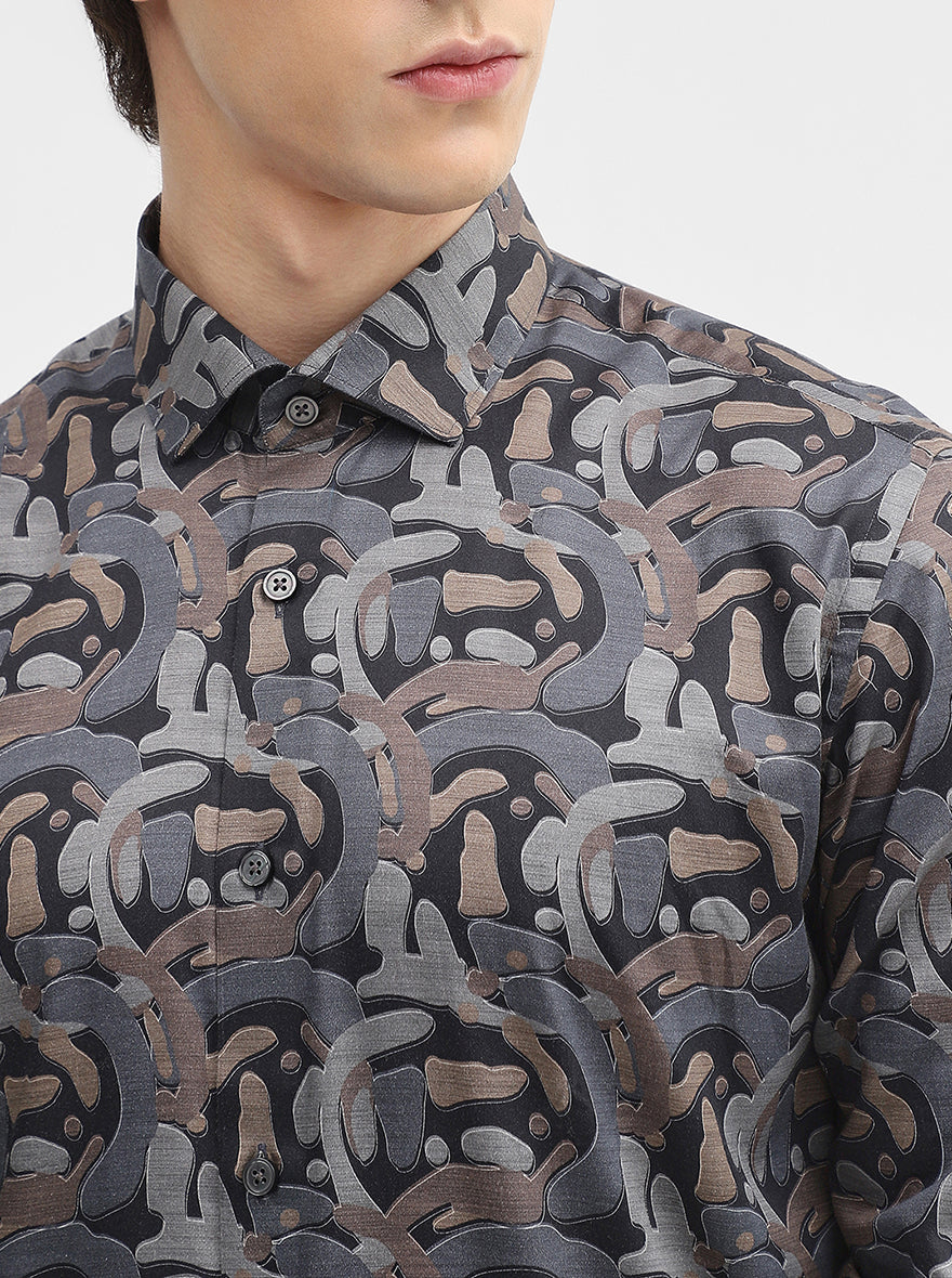 Multicolor Printed Slim Fit Party Wear Shirt | Wyre