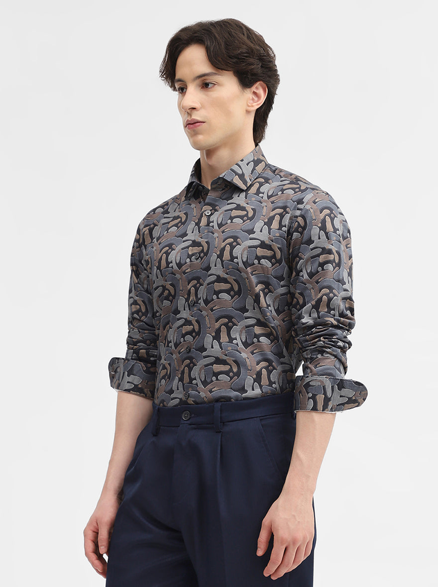 Multicolor Printed Slim Fit Party Wear Shirt | Wyre