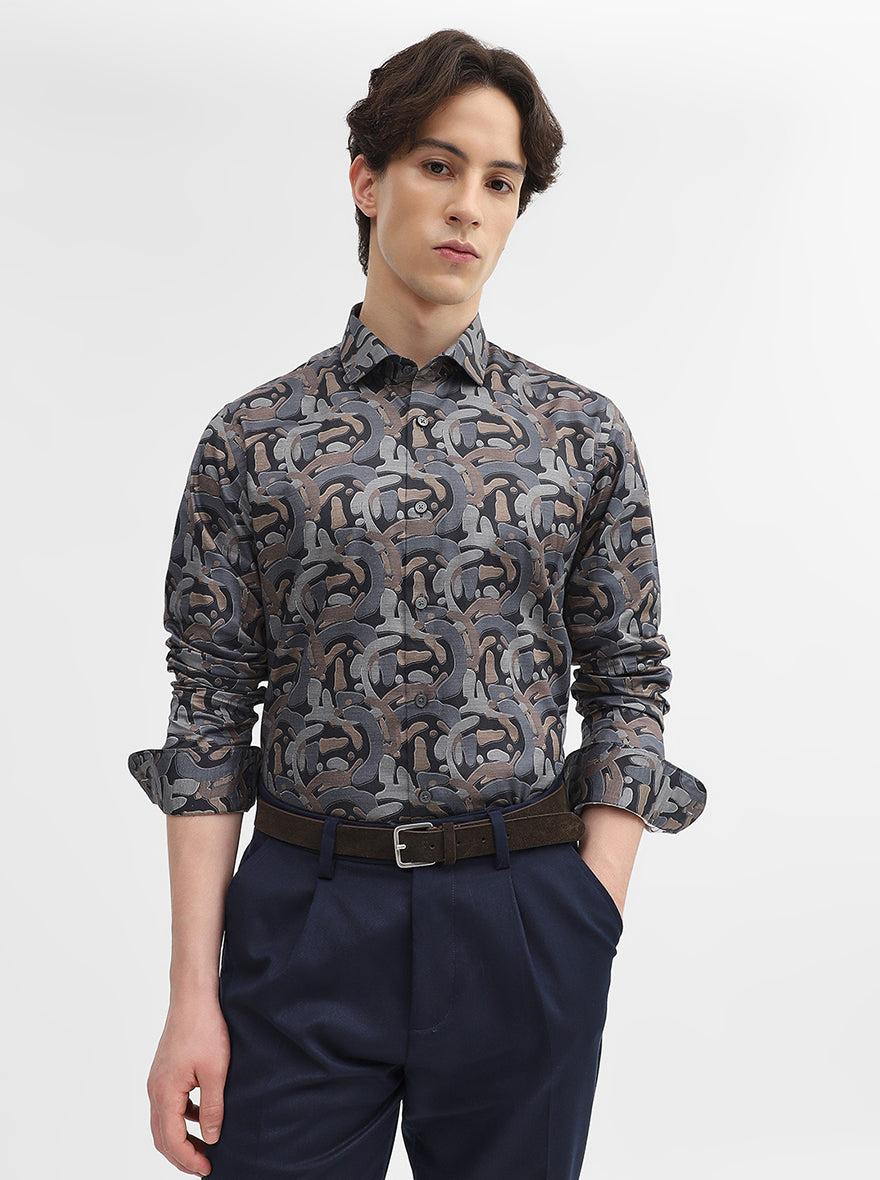 Multicolor Printed Slim Fit Party Wear Shirt | Wyre