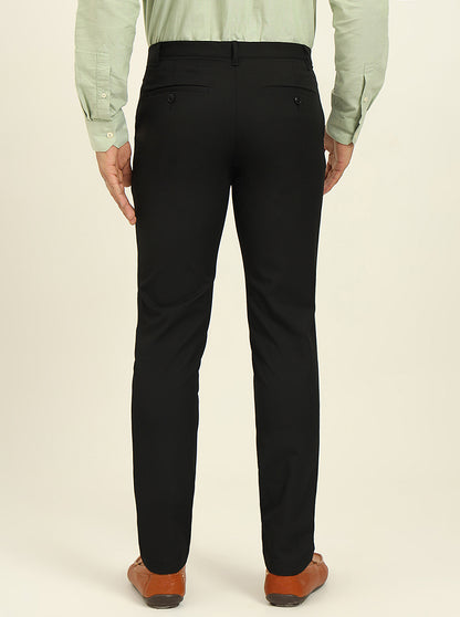 Black Solid Venice Fit Casual Trouser | JadeBlue