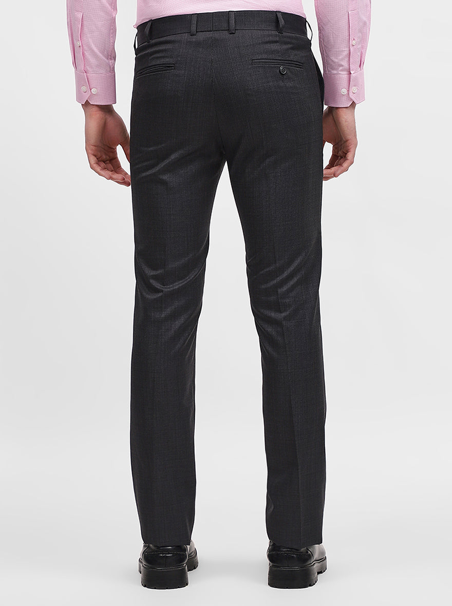 Grey Solid Slim Fit Formal Trouser | JadeBlue Super Luxe