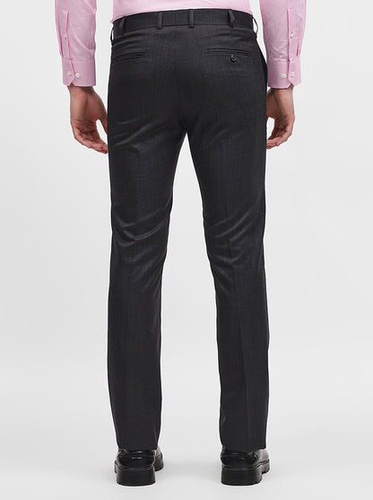 Grey Solid Slim Fit Formal Trouser | JadeBlue Super Luxe
