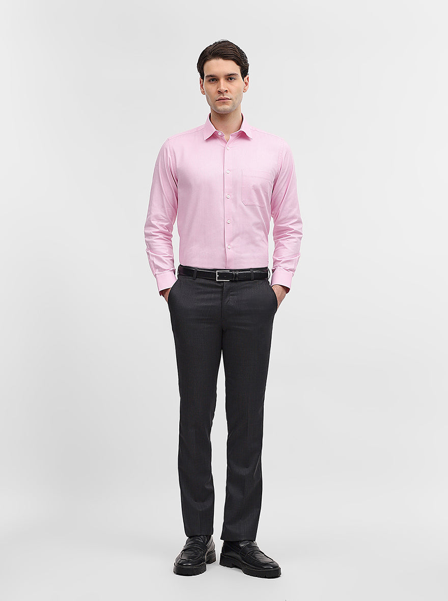 Grey Solid Slim Fit Formal Trouser | JadeBlue Super Luxe