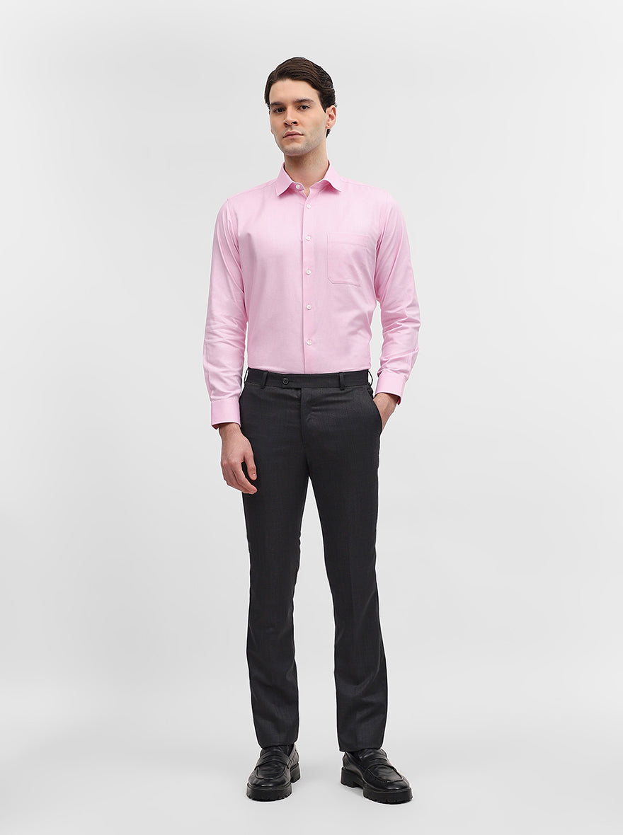 Grey Solid Slim Fit Formal Trouser | JadeBlue Super Luxe