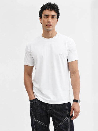 White Solid Slim Fit T-Shirt | JadeBlue