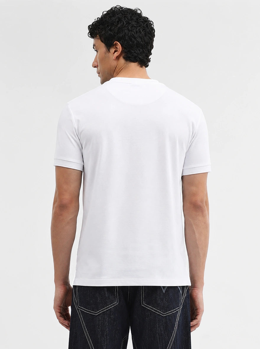 White Solid Slim Fit T-Shirt | JadeBlue