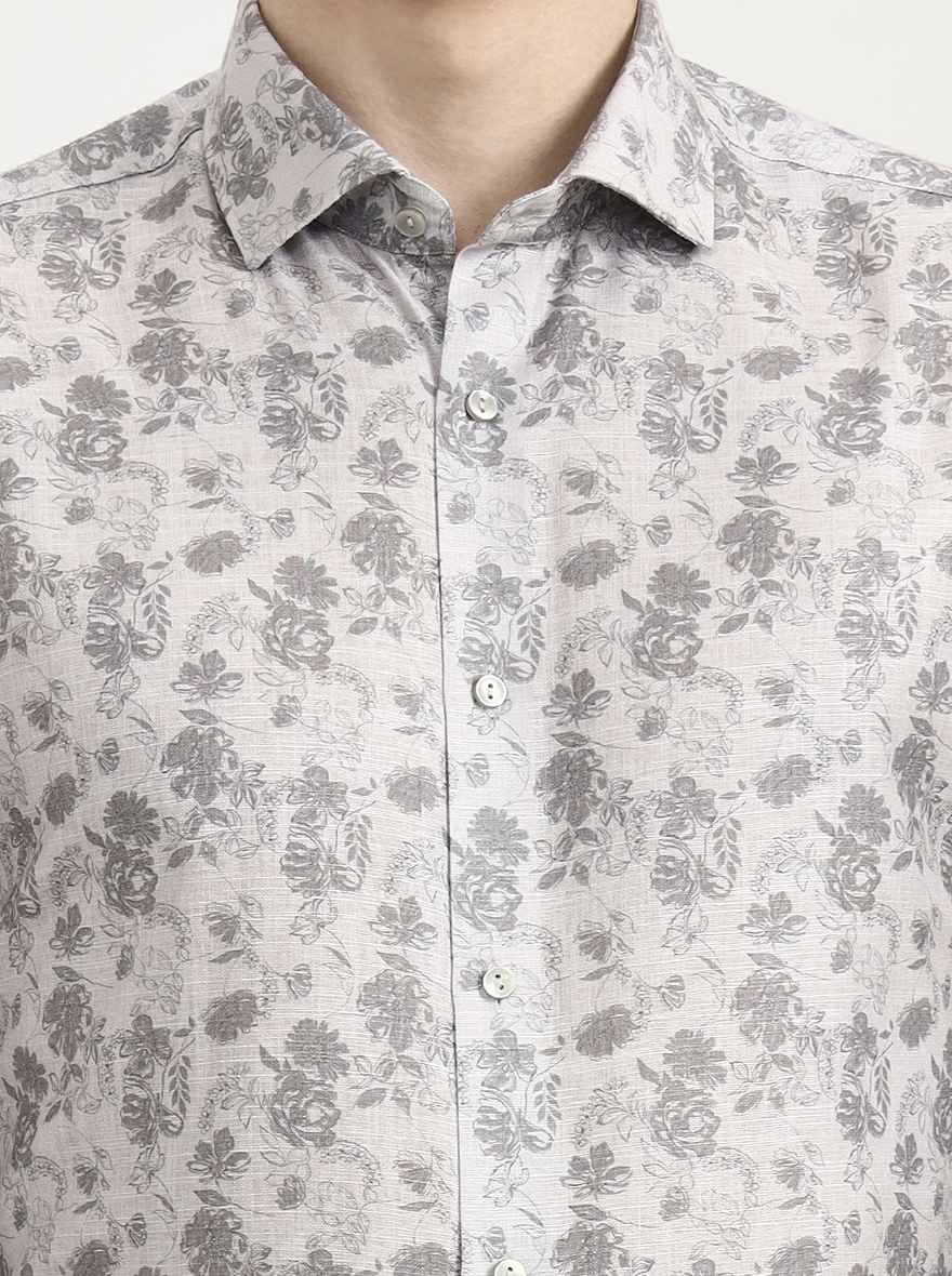 Fawn Printed Slim Fit Party Wear Shirt | Greenfibre