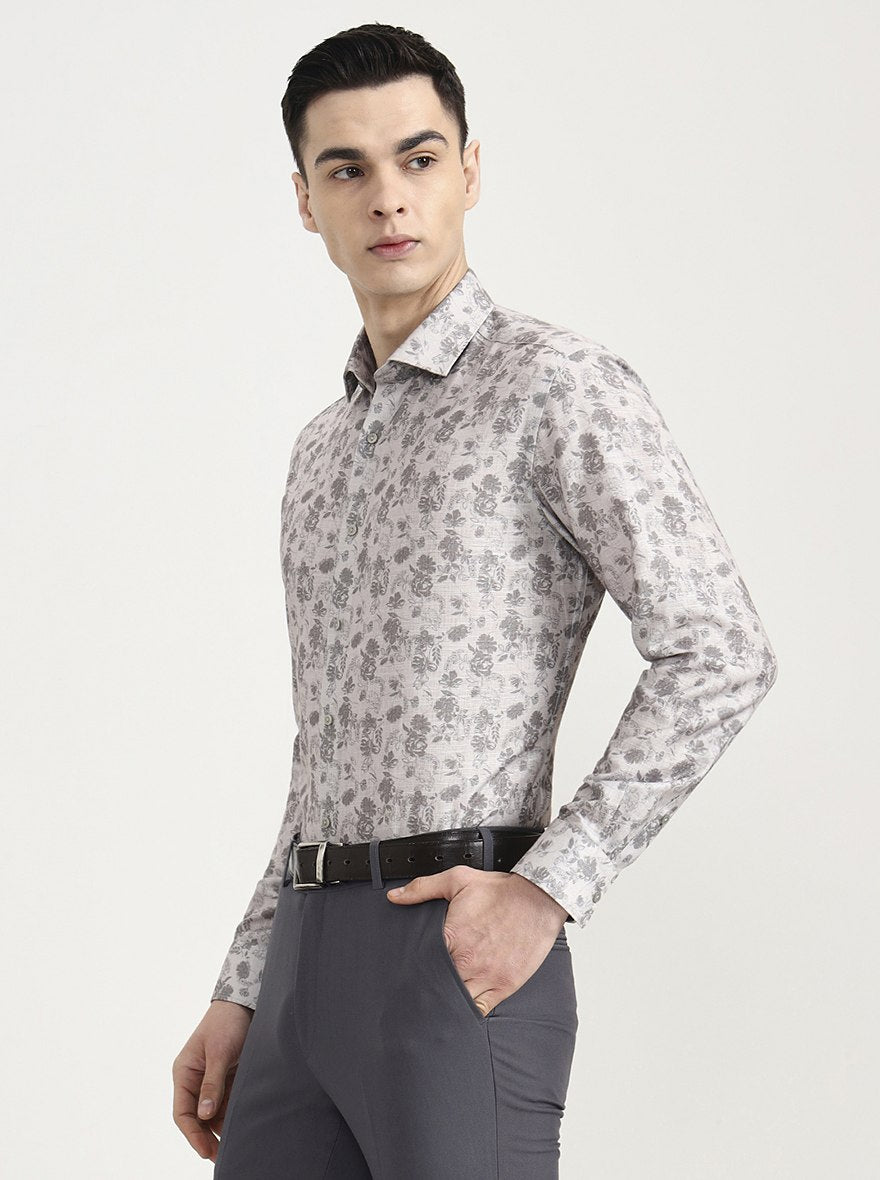 Fawn Printed Slim Fit Party Wear Shirt | Greenfibre