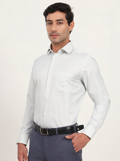Light Yellow & Blue Solid Slim Fit Formal Shirt | Greenfibre