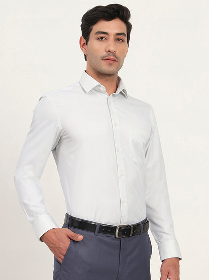 Light Yellow & Blue Solid Slim Fit Formal Shirt | Greenfibre