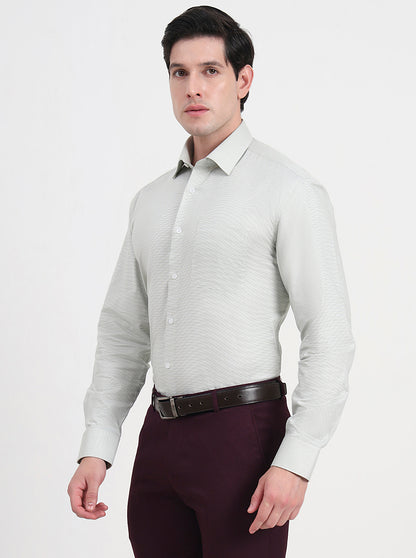 Pista Green Solid Regular Fit Formal Shirt | JadeBlue
