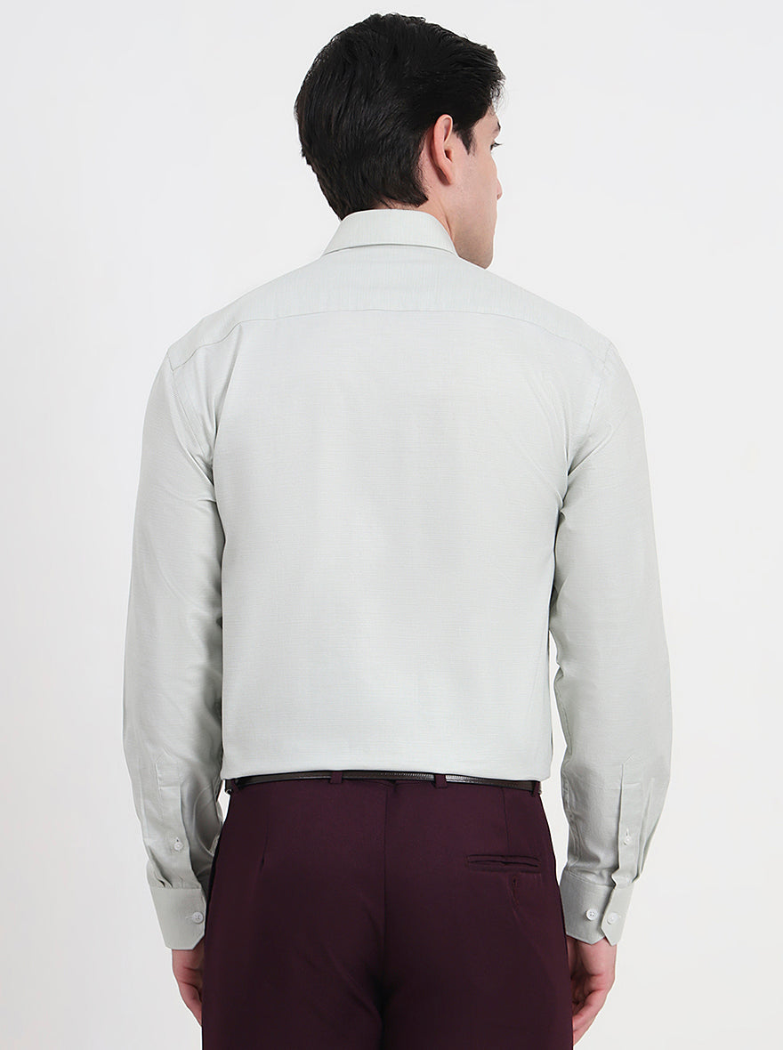 Pista Green Solid Regular Fit Formal Shirt | JadeBlue
