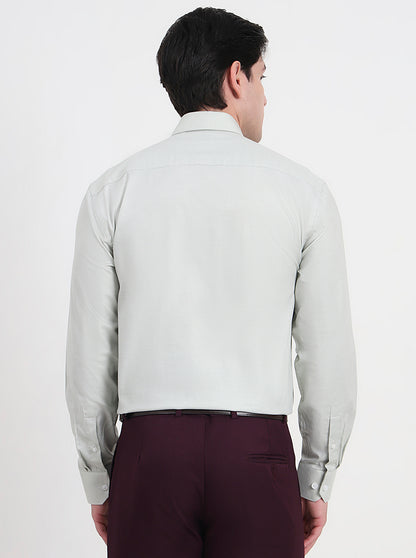 Pista Green Solid Regular Fit Formal Shirt | JadeBlue