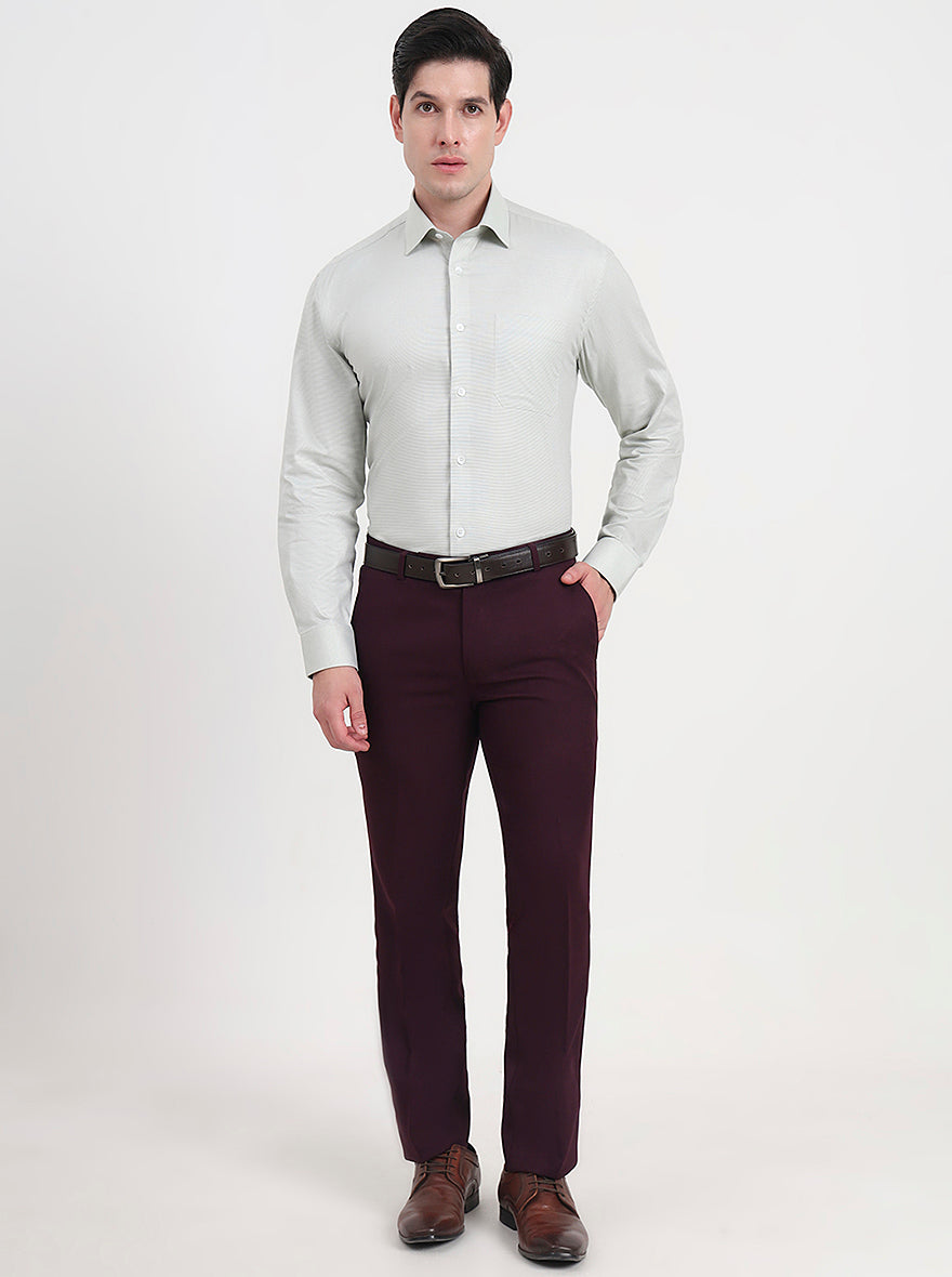 Pista Green Solid Regular Fit Formal Shirt | JadeBlue