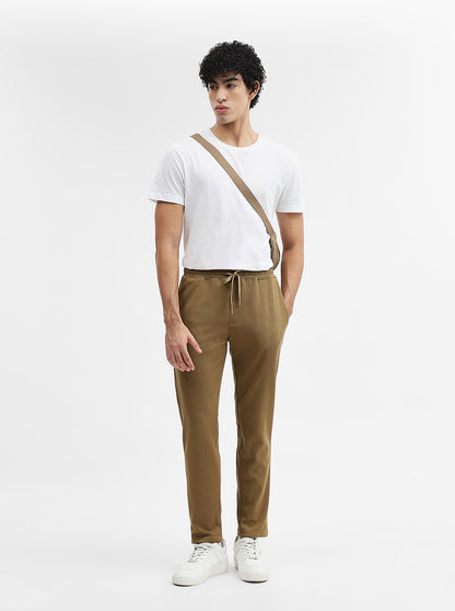 Khaki Striped Slim Fit Track Pant | JadeBlue