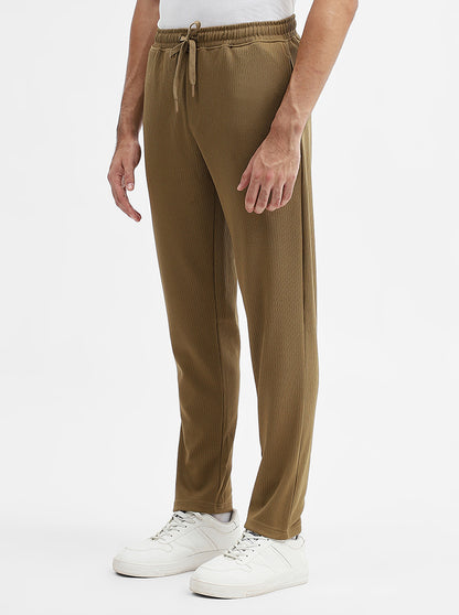 Khaki Striped Slim Fit Track Pant | JadeBlue