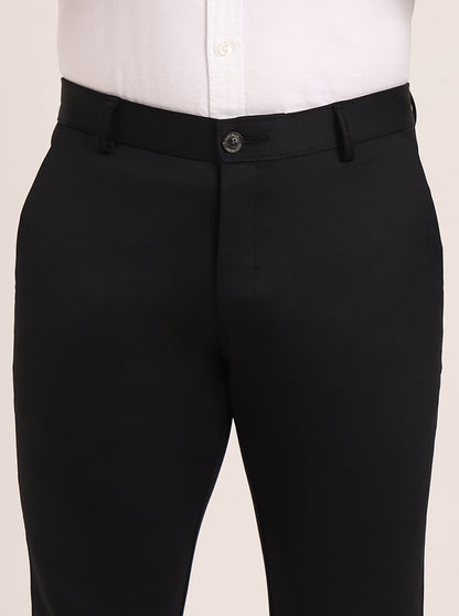 Black Solid Slim Fit Club Wear Trouser | JB Studio