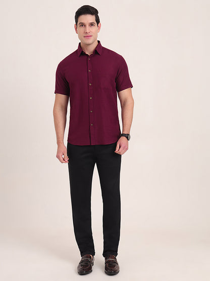 Navy Blue Solid Slim Fit Club Wear Trouser | JB Studio