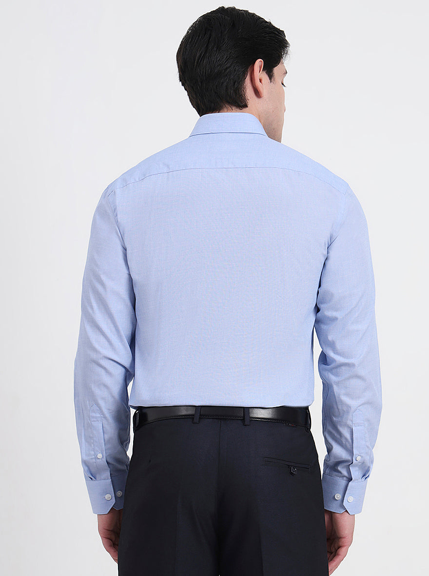 Blue Solid Regular Fit Formal Shirt | JadeBlue