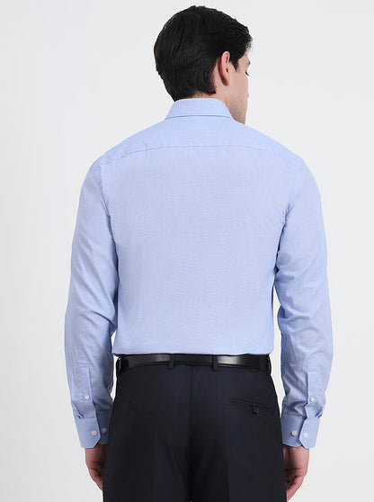 Blue Solid Regular Fit Formal Shirt | JadeBlue