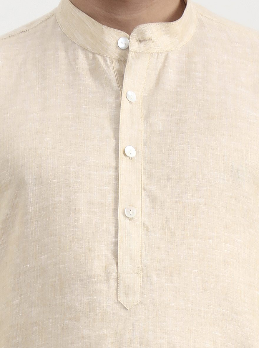 Light Fawn Solid  Modi Kurta | JadeBlue