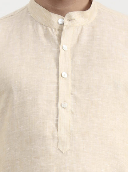 Light Fawn Solid  Modi Kurta | JadeBlue