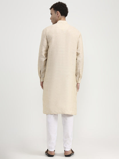 Light Fawn Solid  Modi Kurta | JadeBlue