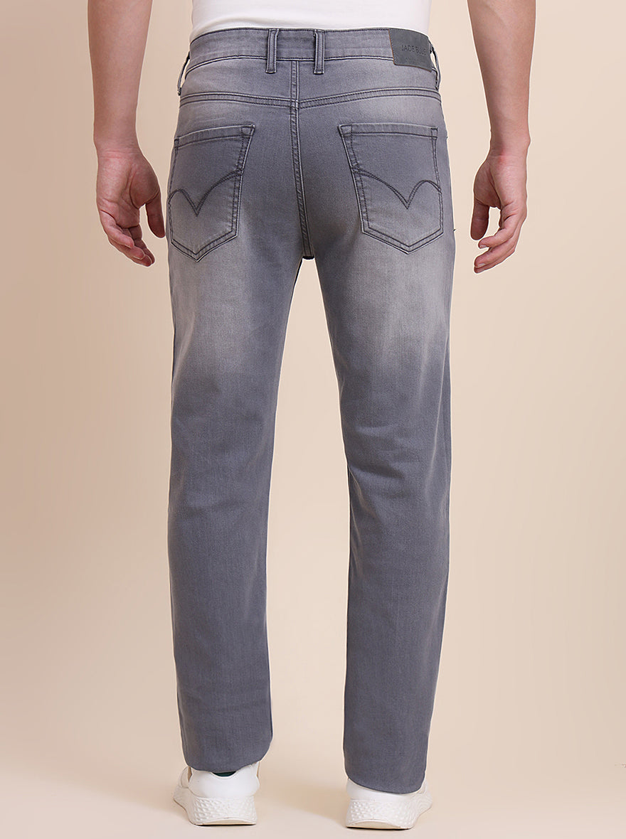 Mid Grey Washed Straight Fit Jeans | JadeBlue