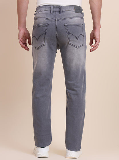 Mid Grey Washed Straight Fit Jeans | JadeBlue