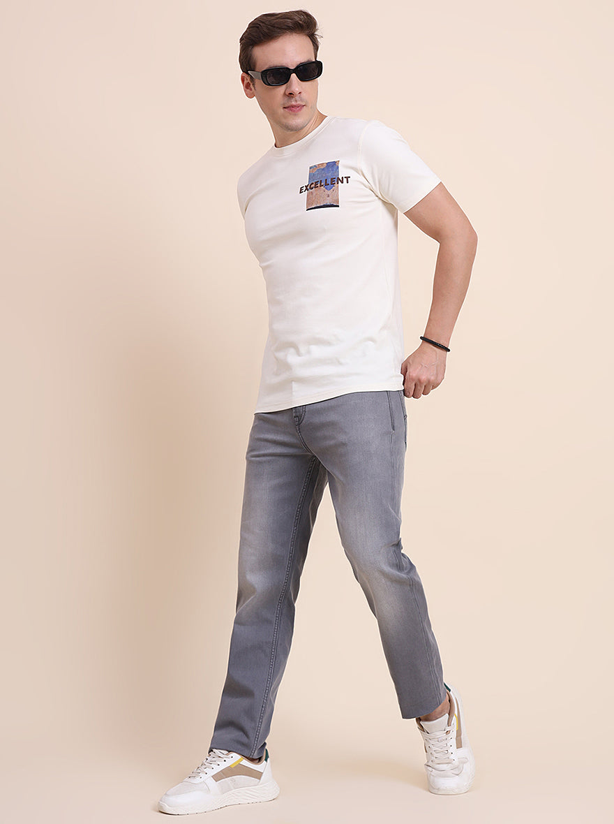 Mid Grey Washed Straight Fit Jeans | JadeBlue