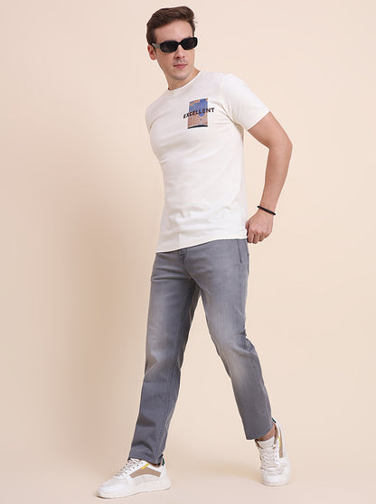 Mid Grey Washed Straight Fit Jeans | JadeBlue
