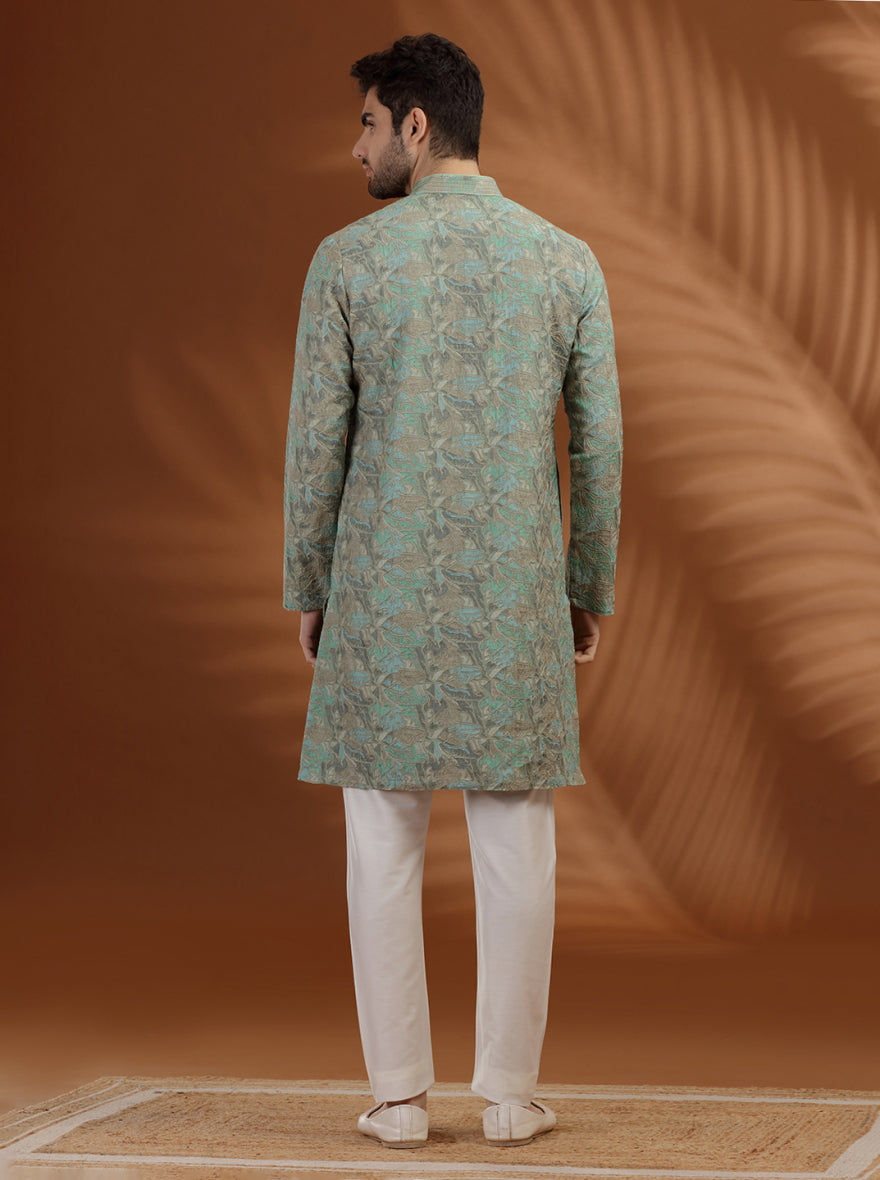 Mint Green printed Kurta Pajama | TULA