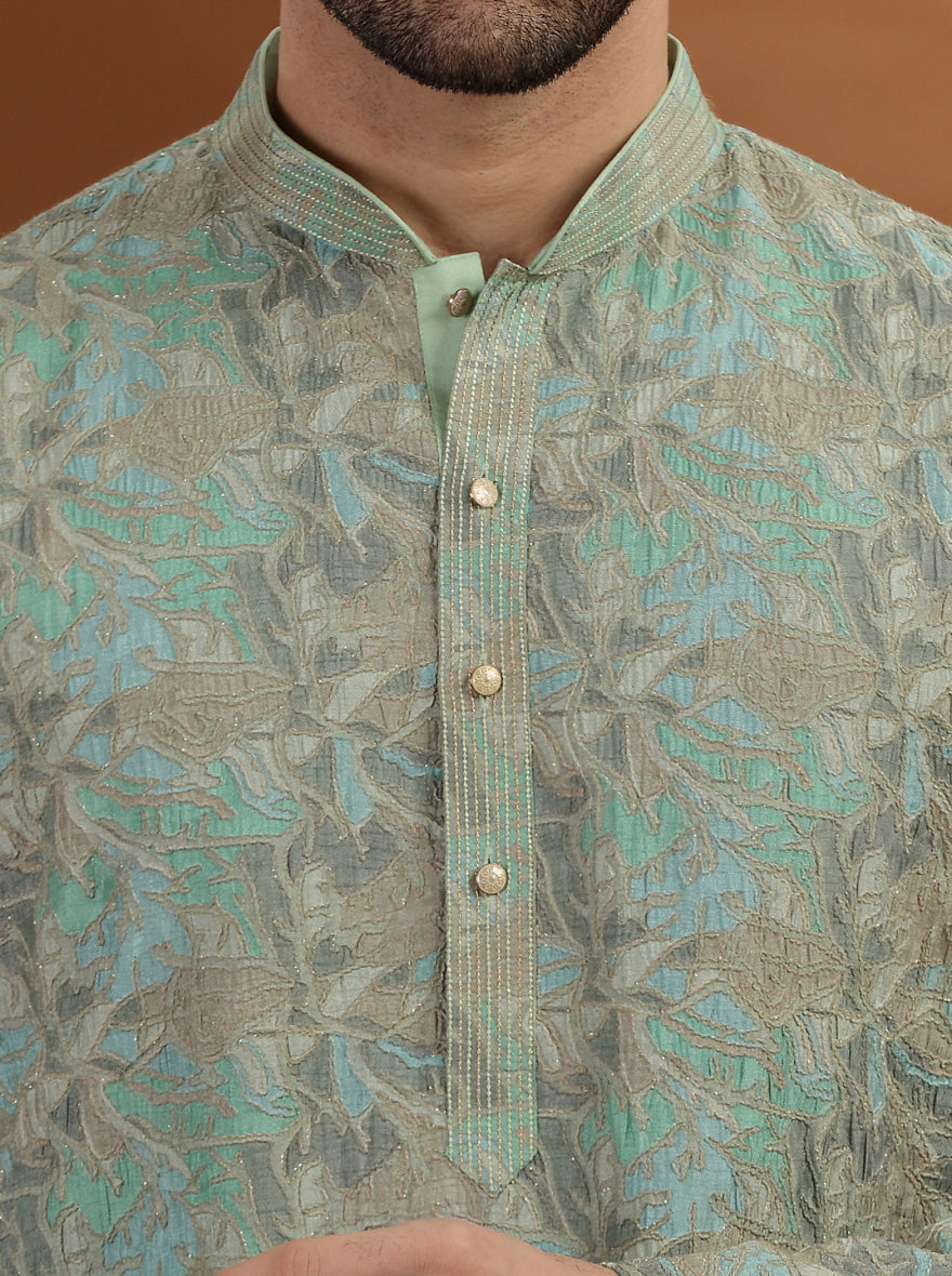 Mint Green printed Kurta Pajama | TULA