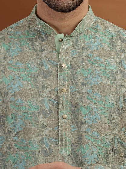 Mint Green printed Kurta Pajama | TULA