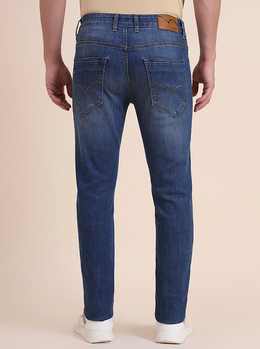 Mid Blue Washed Slim Fit Jeans | JadeBlue