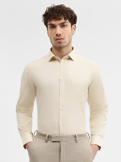 Fawn Solid Slim Fit Formal Shirt | Greenfibre