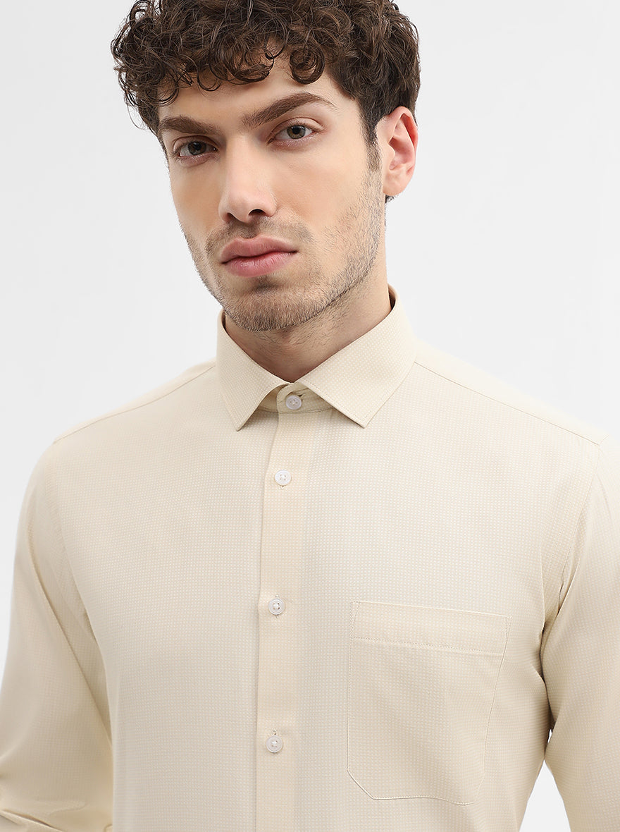 Fawn Solid Slim Fit Formal Shirt | Greenfibre