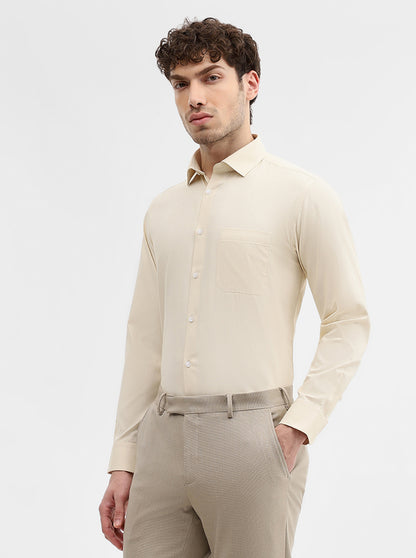 Fawn Solid Slim Fit Formal Shirt | Greenfibre