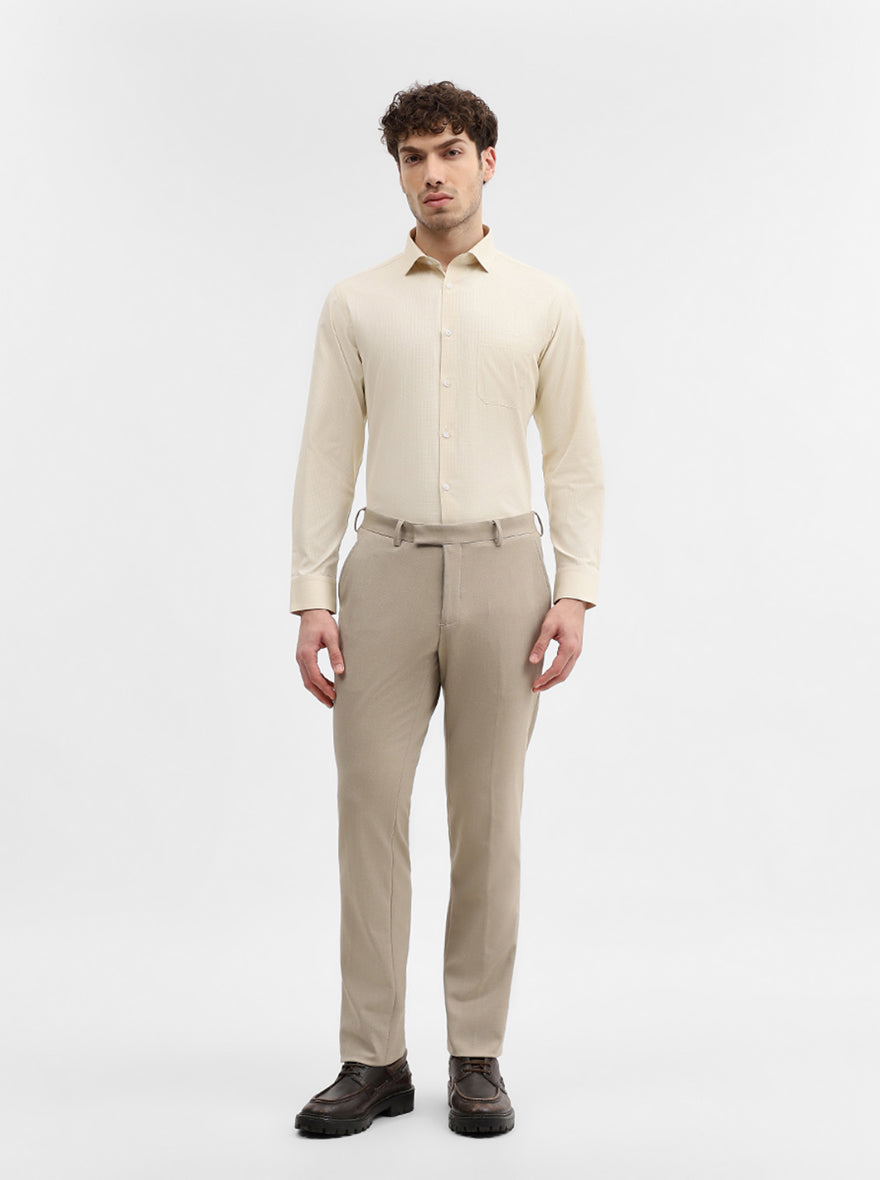 Fawn Solid Slim Fit Formal Shirt | Greenfibre