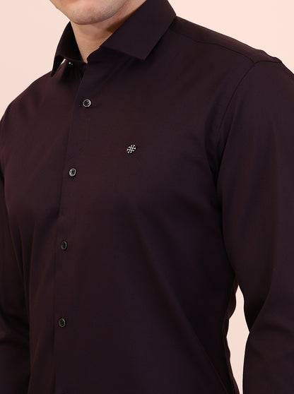 Purple Solid Slim Fit Party Wear Shirt | Greenfibre