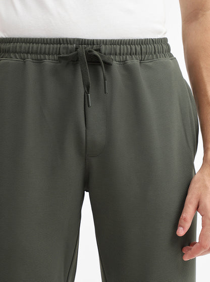 Olive Striped Slim Fit Track Pant | JadeBlue