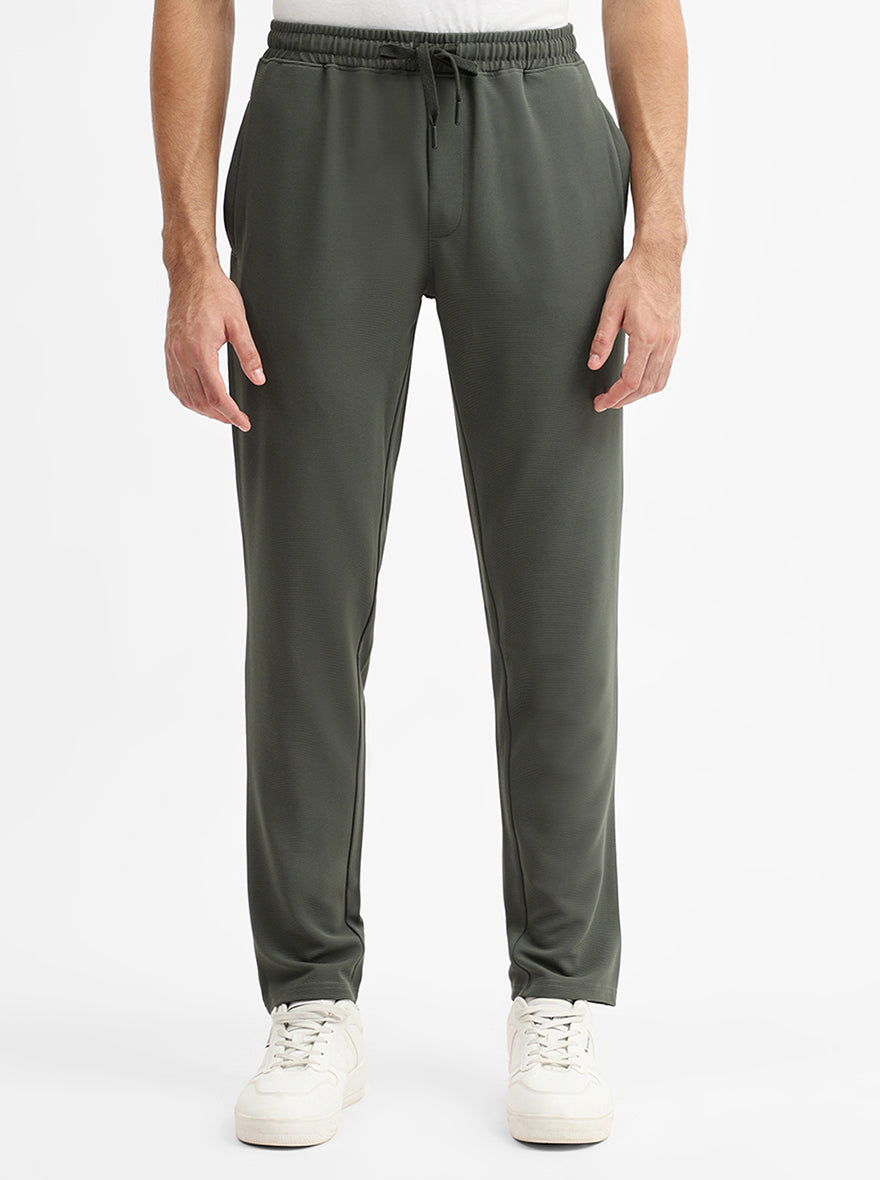 Olive Striped Slim Fit Track Pant | JadeBlue