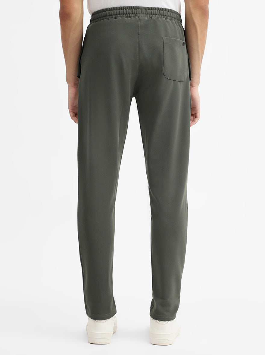 Olive Striped Slim Fit Track Pant | JadeBlue