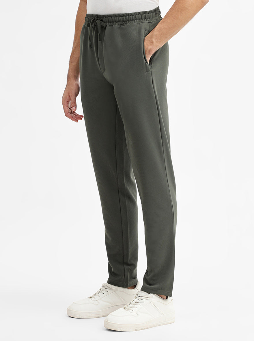 Olive Striped Slim Fit Track Pant | JadeBlue