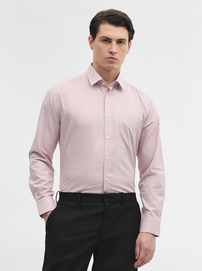 Pink Checked Regular Fit Formal Shirt | JadeBlue