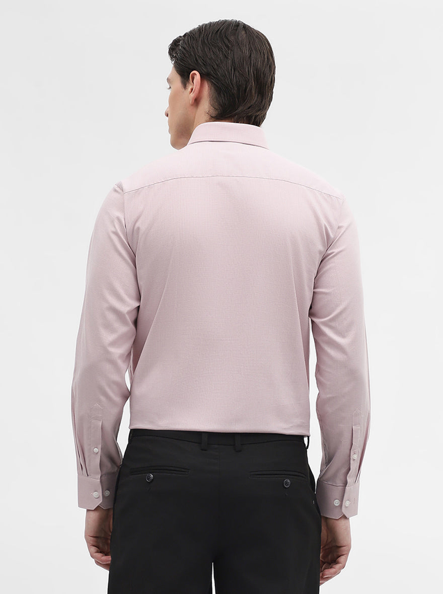 Pink Checked Regular Fit Formal Shirt | JadeBlue