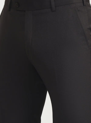Dark Grey Solid Slim Fit Formal Trouser | JadeBlue Super Luxe
