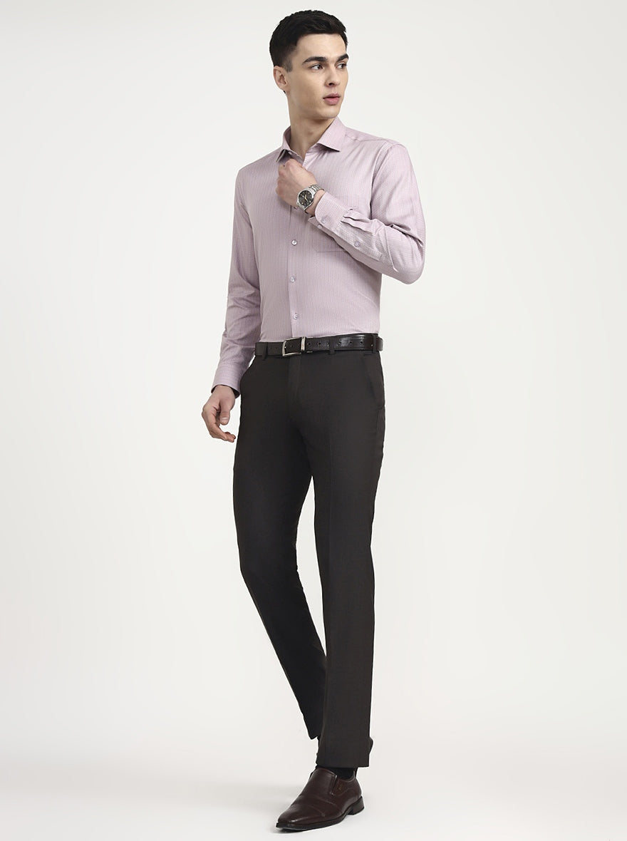 Dark Grey Solid Slim Fit Formal Trouser | JadeBlue Super Luxe