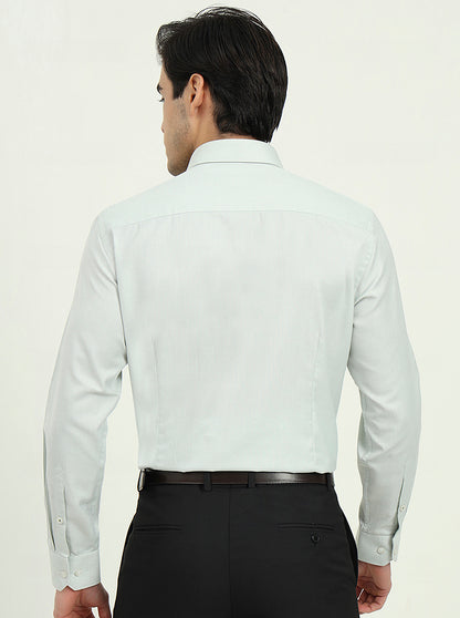 Light Pista Green Solid Slim Fit Formal Shirt | Greenfibre